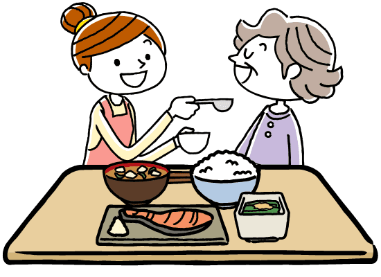 住宅型有料老人ホームの食事に関してのイメージイラスト