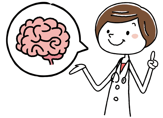 薬とリハビリを中心とした認知症の治療についての説明する女性医師