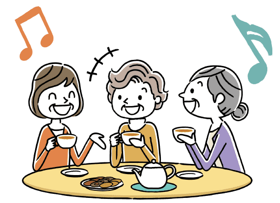 3人が談笑しているイラスト
