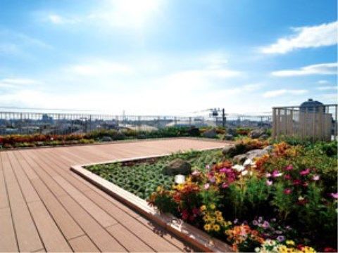 アライブ世田谷代田の屋上には花壇がある