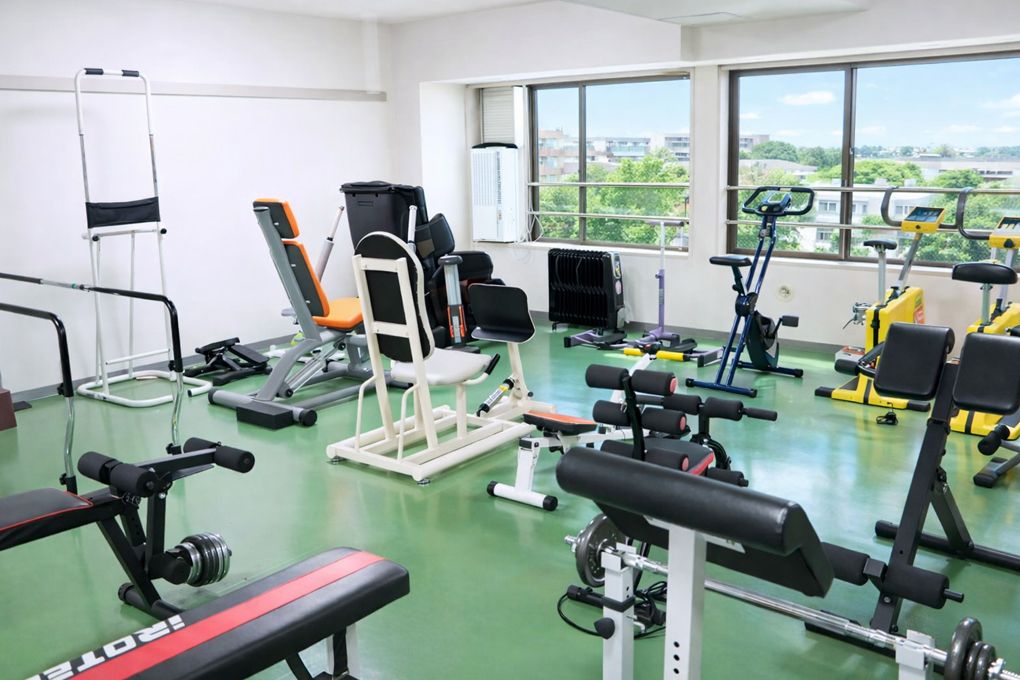 運動器具が並ぶ部屋