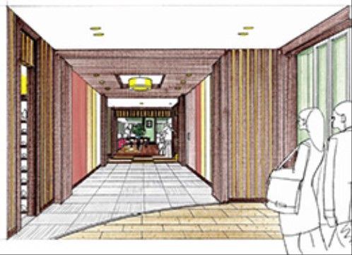 明るい廊下の空間