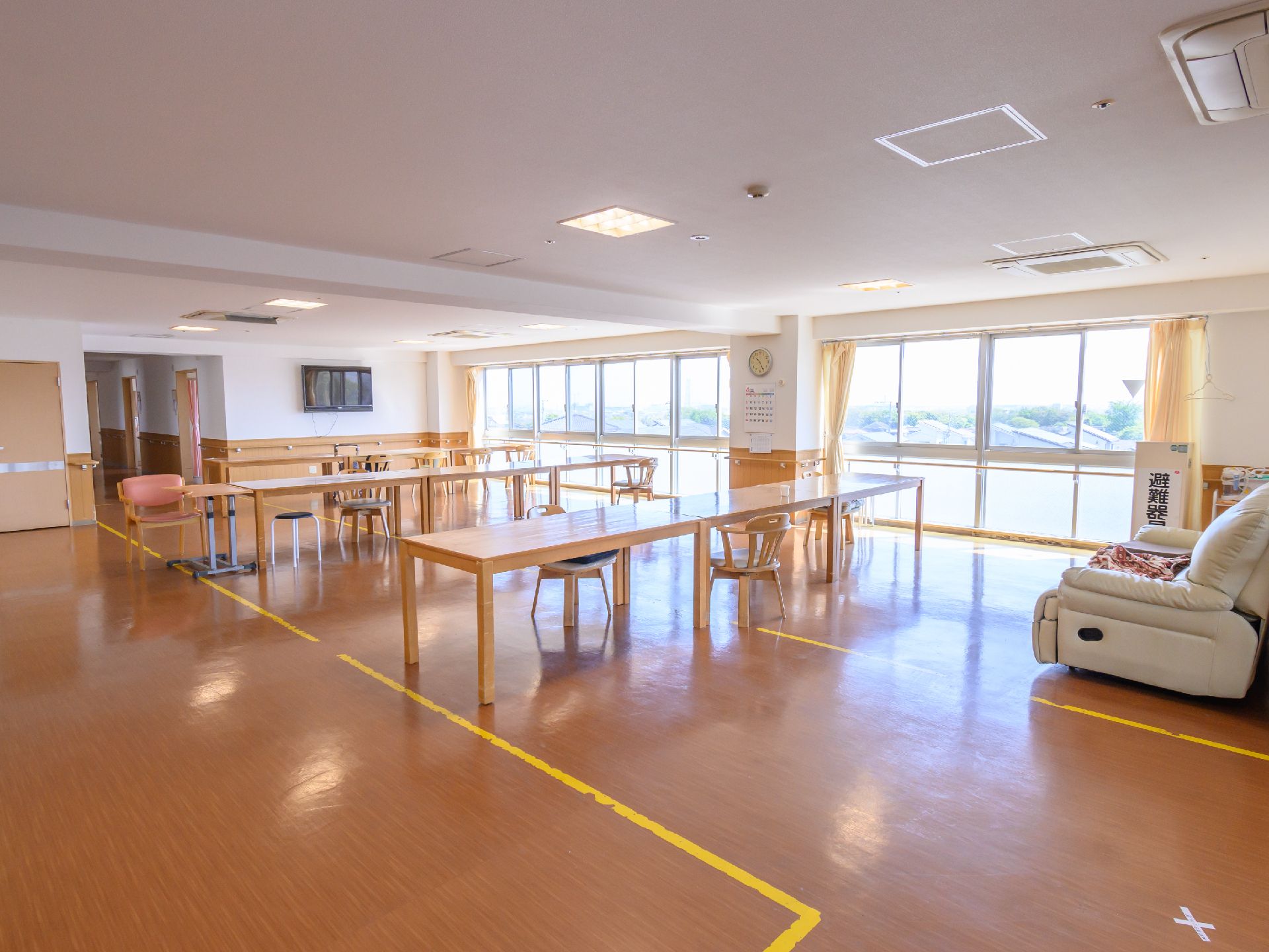 入居者にとっての憩いの場として提供されている共有スペース